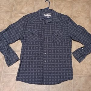Cinch Men's Blue Patterned Shirt